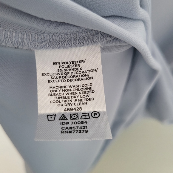 Ann Taylor Split V Neck Perforated Sleeveless Tank Top Layering Blue - Picture 4 of 5